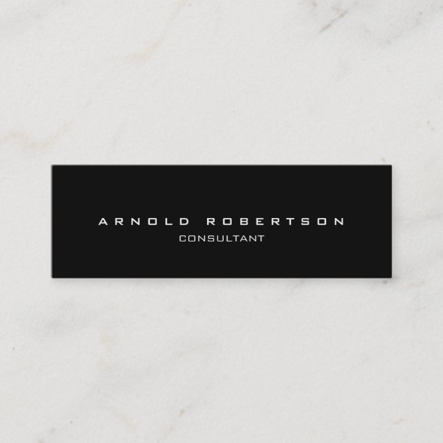 Plain Slim Black Professional Business Card (Front)