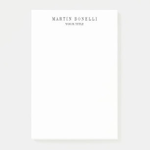 Plain Slim Professional Black & White Post-it Notes