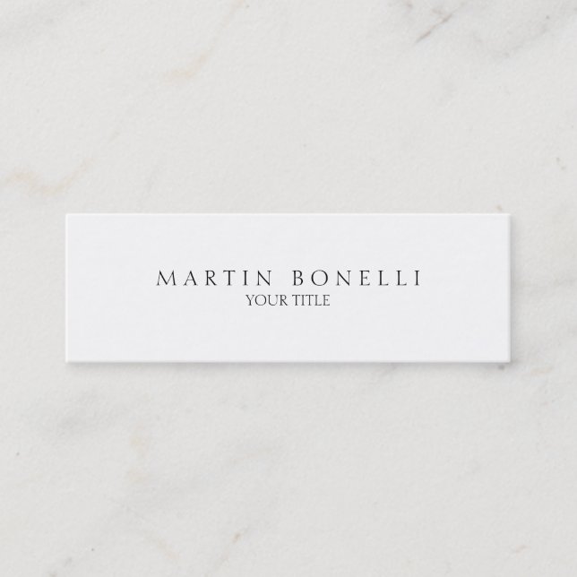 Plain Slim Professional White Business Card (Front)