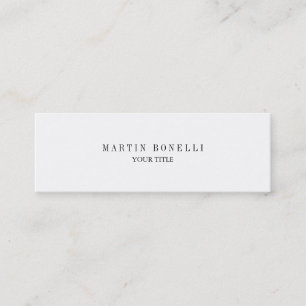 Plain Slim Professional White Mini Business Card