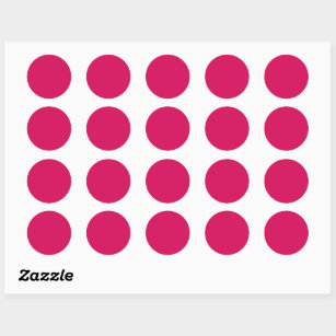 Plain solid colour ruby red dark pink classic round sticker