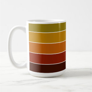 Plain Solid Colour Stripes Warm Autumn Colours Cof Coffee Mug