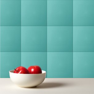 Plain solid eucalyptus pastel turquoise ceramic tile