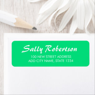 Plain solid green return address label