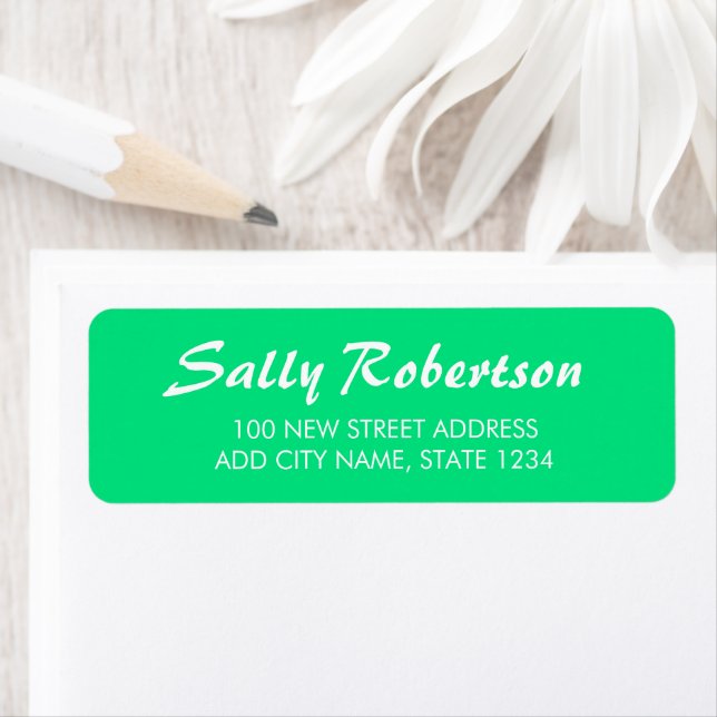 Plain solid green return address label (Insitu)