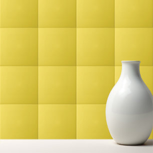 Plain solid illuminating soft yellow ceramic tile