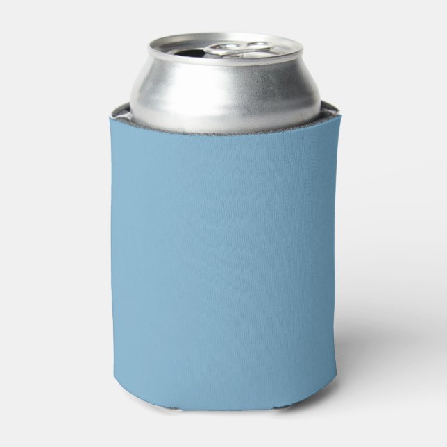 Plain solid pastel dusty blue can cooler (Can Front)