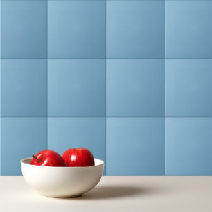 Plain solid pastel dusty blue ceramic tile