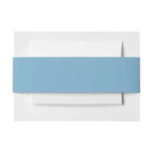 Plain solid pastel dusty blue invitation belly band