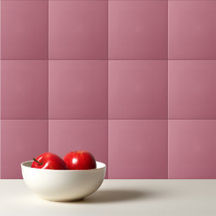 Plain solid pastel dusty rose ceramic tile