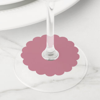 Plain solid pastel dusty rose wine glass tag