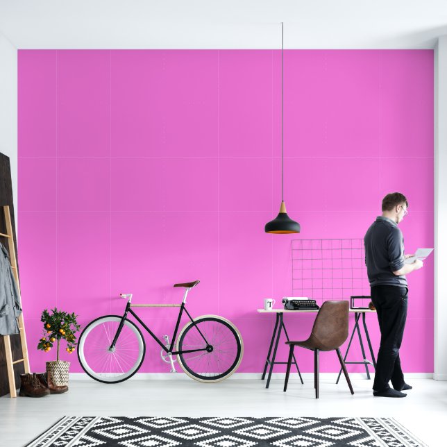 Plain solid pink wallpaper (Living Room)