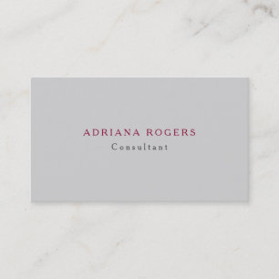 Plain Sophisticated Minimalist Light Grey Simple Business Card