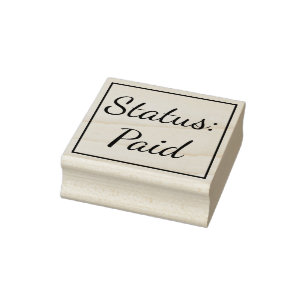 Plain "Status: Paid" Rubber Stamp