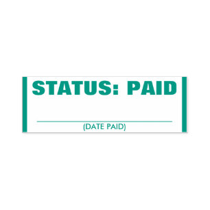 Plain "STATUS: PAID" Rubber Stamp