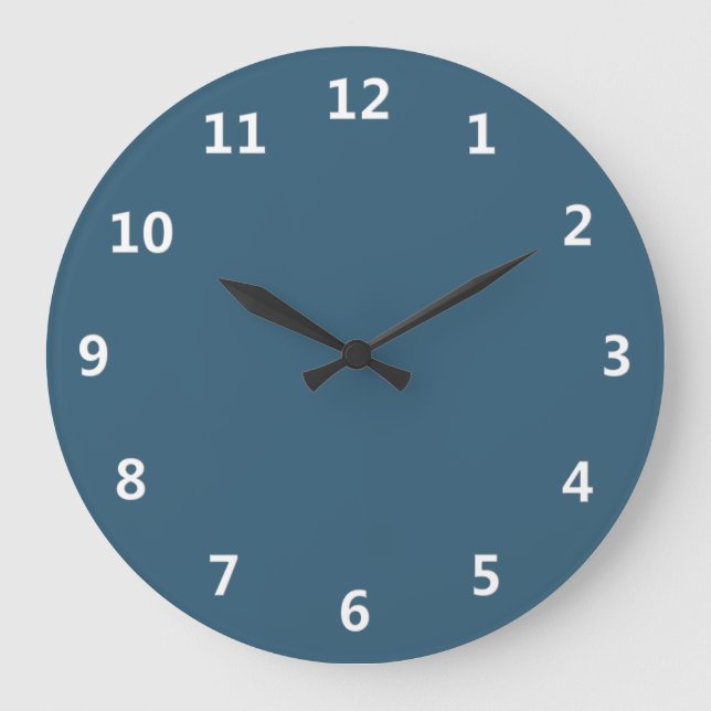 Plain Steel Blue Large Clock (Front)