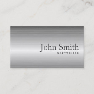 Plain Steel Metal Copywriter Business Card