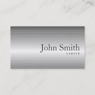 Plain Steel Metal Lawyer Business Card