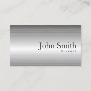 Plain Steel Metal Plumber Business Card