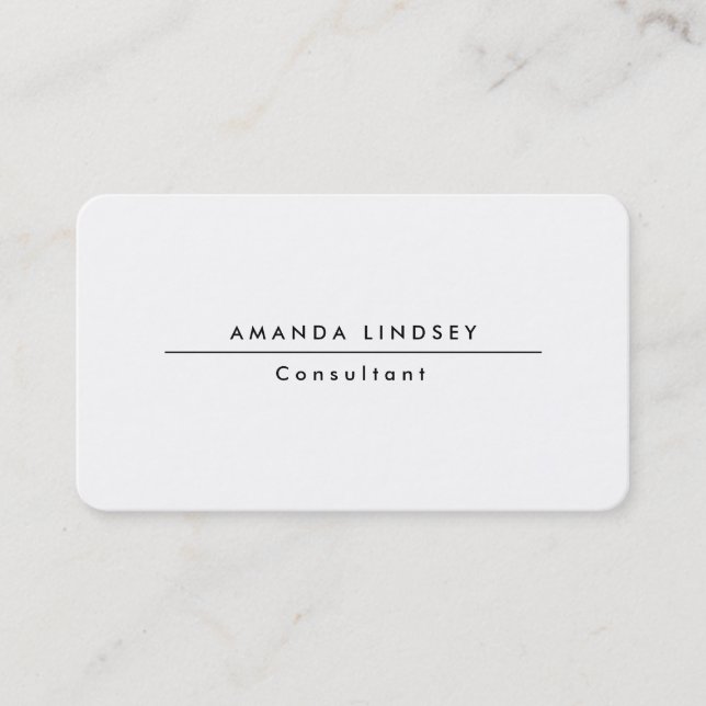 Plain Stylish Classic White Professional Creation Business Card (Front)