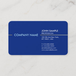 Plain Stylish Modern Professional Elegant Blue Business Card