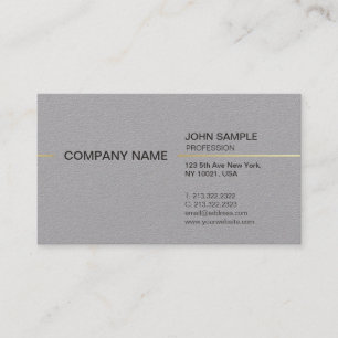 Plain Stylish Modern Professional Elegant Grey Business Card