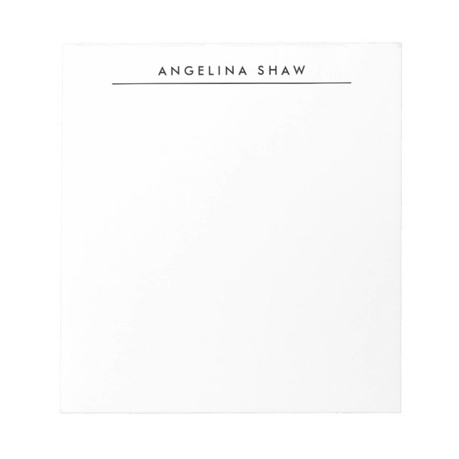 Plain Stylish White Professional Creative Notepad (Front)