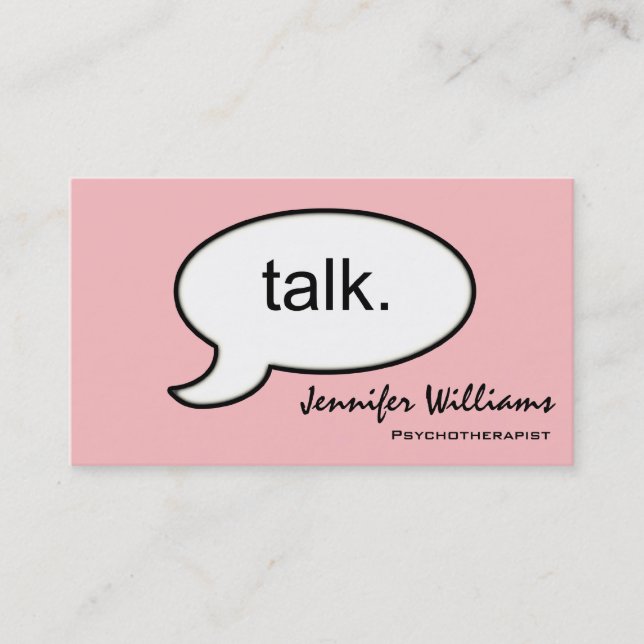 Plain Talk Psychotherapist Modern Business Card (Front)