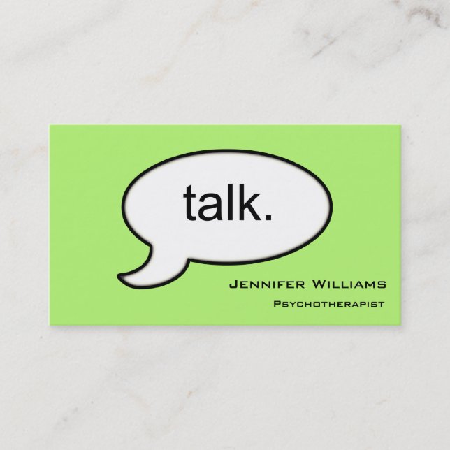 Plain Talk Psychotherapist Modern Business Card (Front)