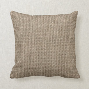 Plain tan burlap background template cushion