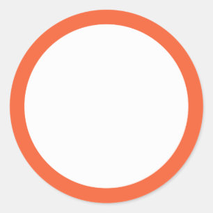 Plain tangerine orange border blank classic round sticker