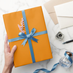 Plain Tangerine Twist Orange Colour Shade Tone Wrapping Paper