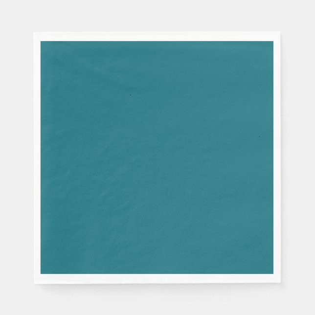 Plain teal dark Caribbean blue water Napkin (Front)