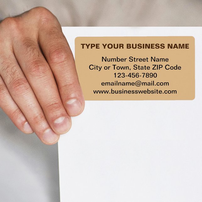 Plain Text Business Brand on Light Brown Shipping (Light brown shipping label with your business brand in plain text)