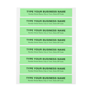 Plain Text Light Green Business Wraparound Address Label