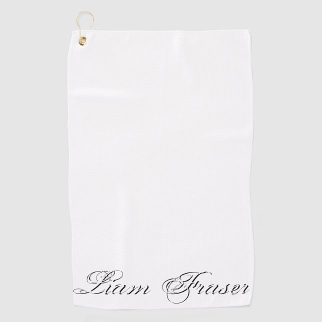 Plain Text Personalised Golfer Create Your Own Golf Towel (Front)