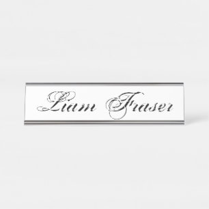 Plain Text Personalised Minimal Create Your Own Desk Name Plate