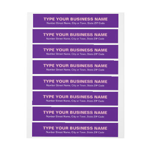 Plain Text Purple Business Wraparound Address Label