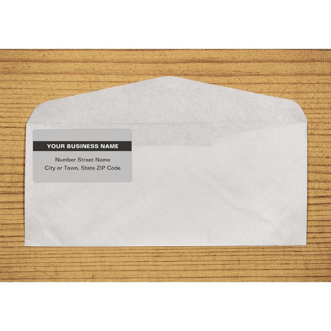Plain Text With Highlight Grey Shipping Label (Plain text gray shipping label with your highlighted business name on envelope)