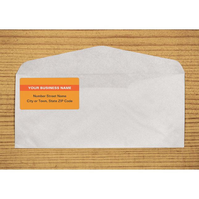 Plain Text With Highlight Orange Shipping Label (Plain text orange shipping label with your highlighted business name on envelope)
