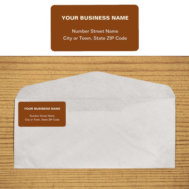 Plain Texts Business Brand on Brown Address Label (Plain text brown business address label on envelope)