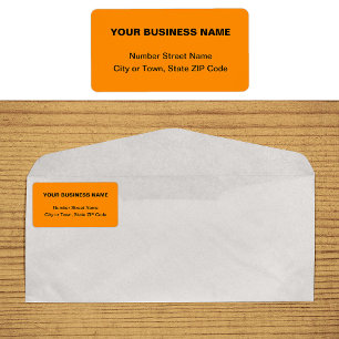 Plain Texts Business Brand on Orange Colour Addres Label