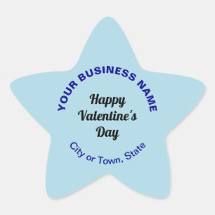 Plain Texts Business Valentine Light Blue Small Star Sticker