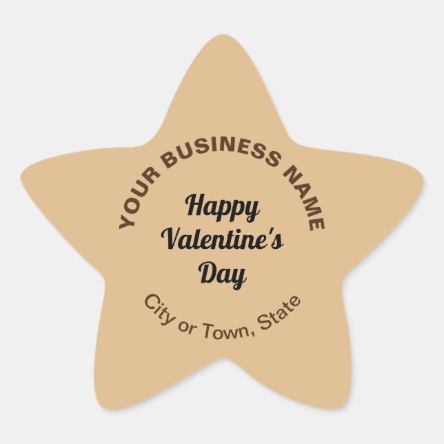Plain Texts Business Valentine Light Brown Small Star Sticker (Front)