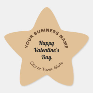 Plain Texts Business Valentine Light Brown Small Star Sticker