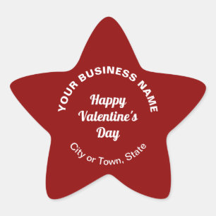 Plain Texts Business Valentine Red Small Star Sticker