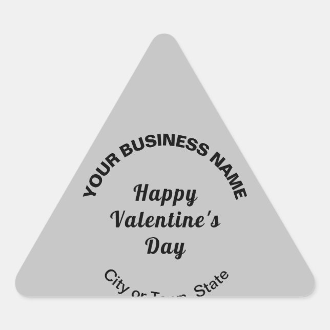 Plain Texts Business Valentine Small Grey Triangle Sticker (Front)