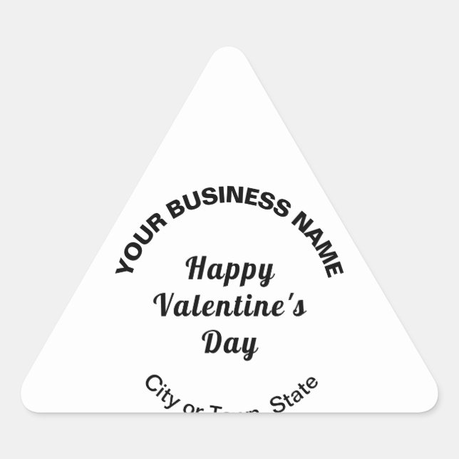 Plain Texts Business Valentine Small White Triangle Sticker (Front)