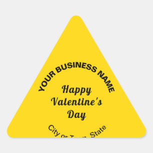 Plain Texts Business Valentine Small Yellow Triangle Sticker
