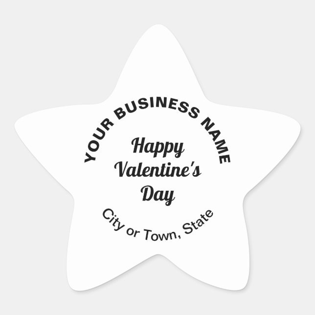Plain Texts Business Valentine White Small Star Sticker (Front)